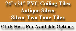 PVC Antique Silver Tiles - Fire Rated