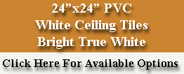 24"x24" White PVC Tiles - Fire Rated