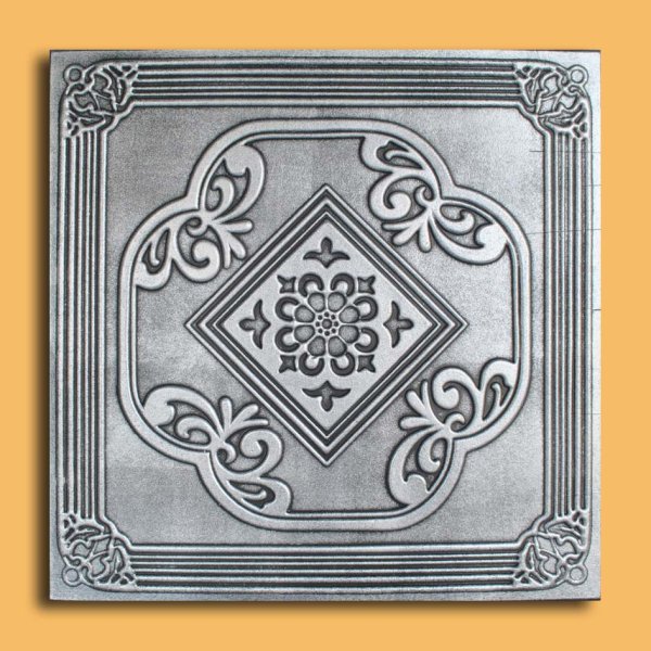 20x20" Ostrava Silver Black PVC 20mil Ceiling Tiles