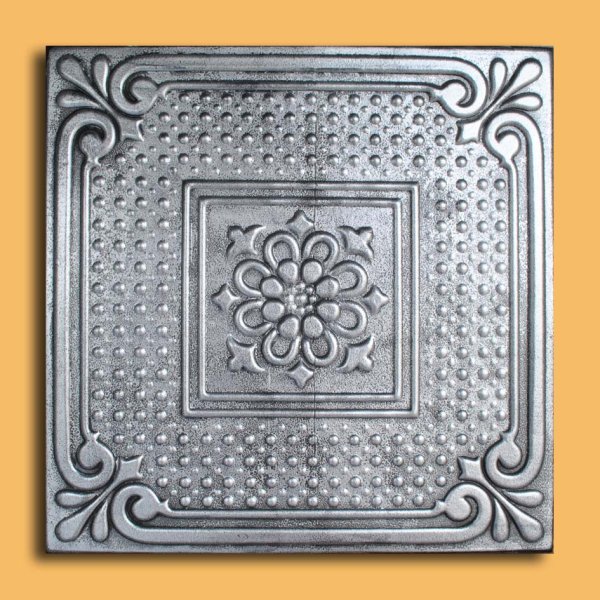 20x20" Vienna Silver Black PVC 20mil Ceiling Tiles