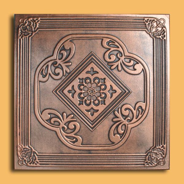 20x20" Ostrava Copper Black PVC 20mil Ceiling Tiles