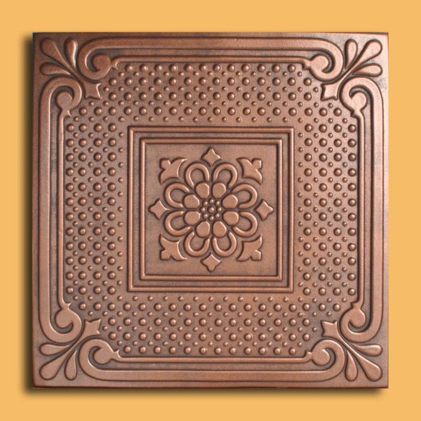 20x20" Vienna Copper Brown PVC 20mil Ceiling Tiles