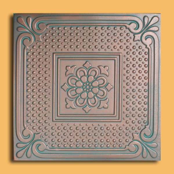 20x20" Vienna Copper Patina PVC 20mil Ceiling Tiles