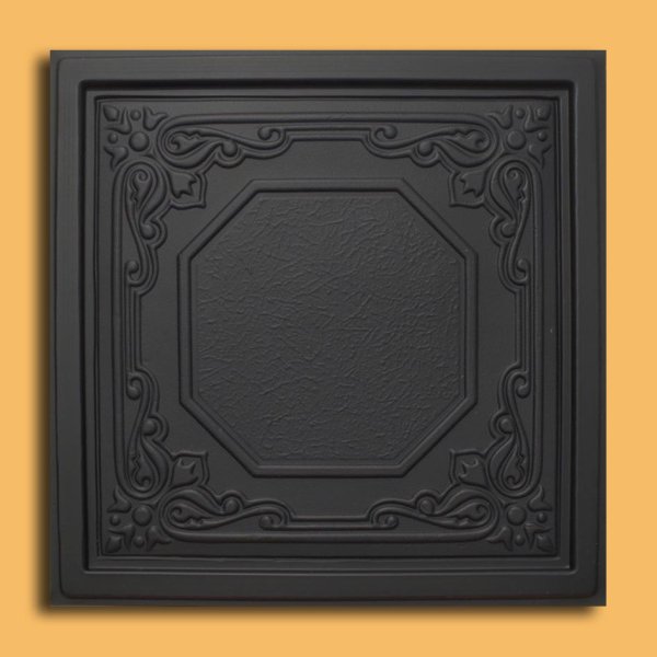 24"x24" Lisbona Black PVC 20mil Ceiling Tiles