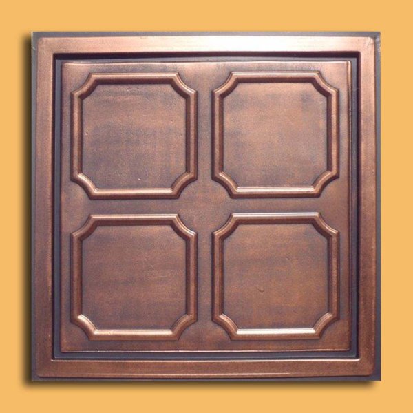 24"x24" Alfa Antique Copper Black PVC 20mil Ceiling Tiles