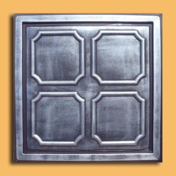 24"x24" Alfa Antique Silver Black PVC 20mil Ceiling Tiles