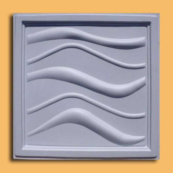 24"x24" Wave White PVC 20mil Ceiling Tiles