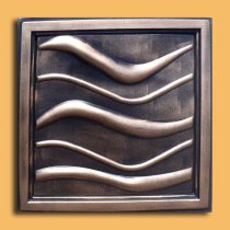 24″x24″ Wave Antique Bronze Black PVC 20mil Ceiling Tiles