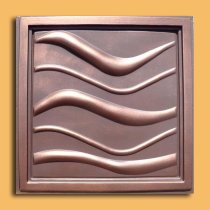 24″x24″ Wave Antique Copper Brown PVC 20mil Ceiling Tiles