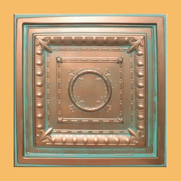 24"x24" Ancona Antique Copper Patina PVC 20mil Ceiling Tiles