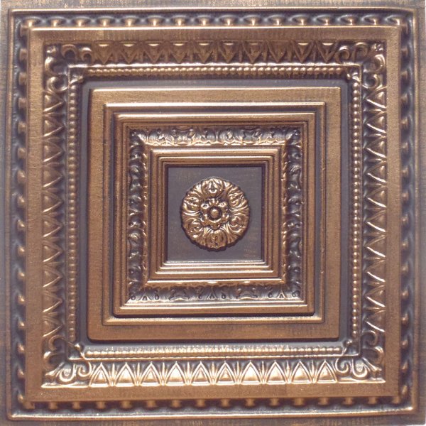 24"x24" Brilliance Antique Bronze Black PVC 20mil Ceiling Tile c