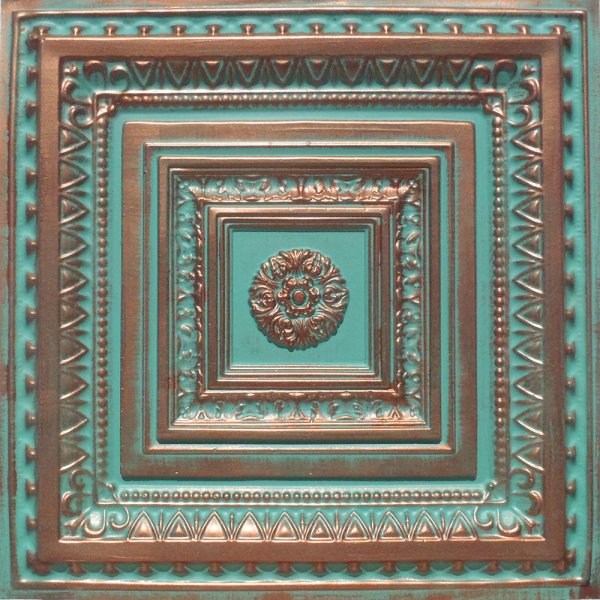 24"x24" Brilliance Antique Copper Patina PVC 20mil Ceiling Tiles