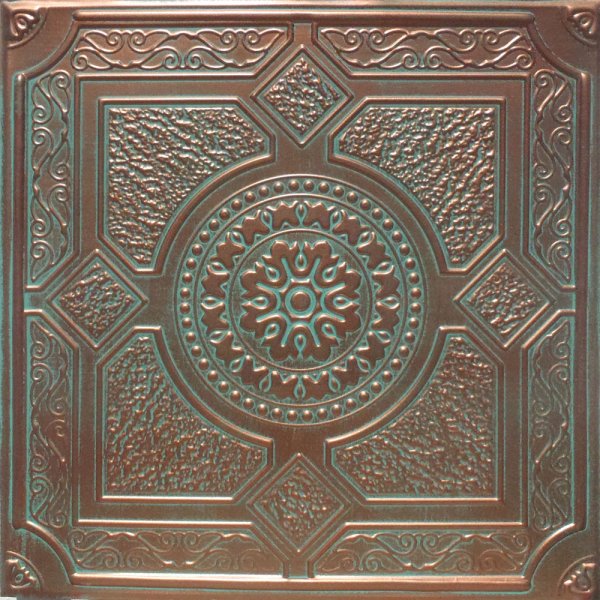 24"x24" Peru Antique Copper Patina PVC 20mil Ceiling Tiles