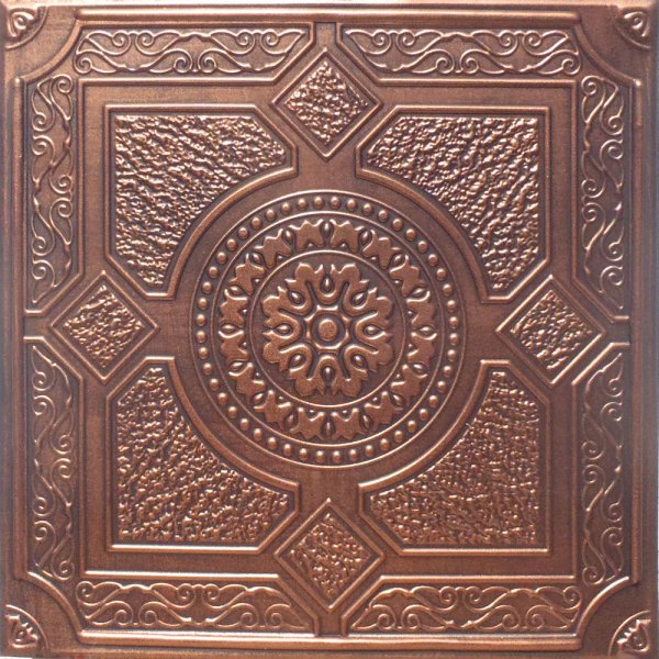 24"x24" Peru Antique Copper Black PVC 20mil Ceiling Tiles