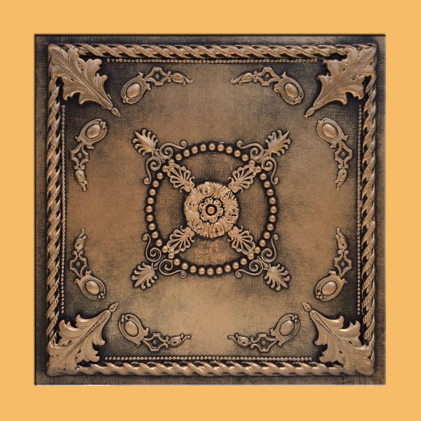 24"x24" Jewel Antique Bronze Black PVC 20mil Ceiling Tile c