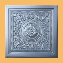 24″x24″ Majesty Metallic Silver PVC 20mil Ceiling Tiles - Best SELLER!