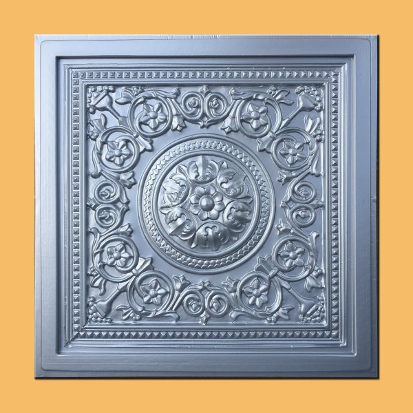 24"x24" Majesty Metallic Silver PVC 20mil Ceiling Tiles - Best SELLER!