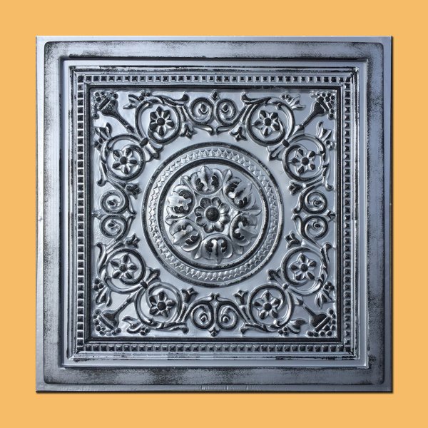 24"x24" Majesty Rustic Silver PVC 20mil Ceiling Tiles - Best SELLER!