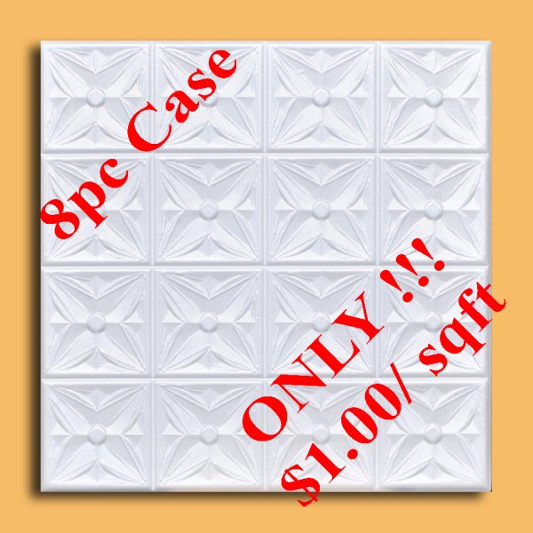 20"x20" Margaretta White Foam 8pc/case (#R111) $1.00/sqft