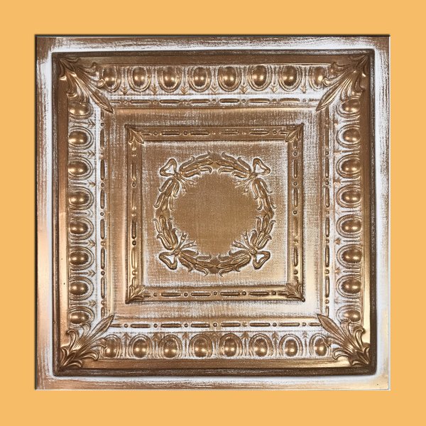 24"x24" Asiago Accent White Copper PVC 20mil Ceiling Tile c