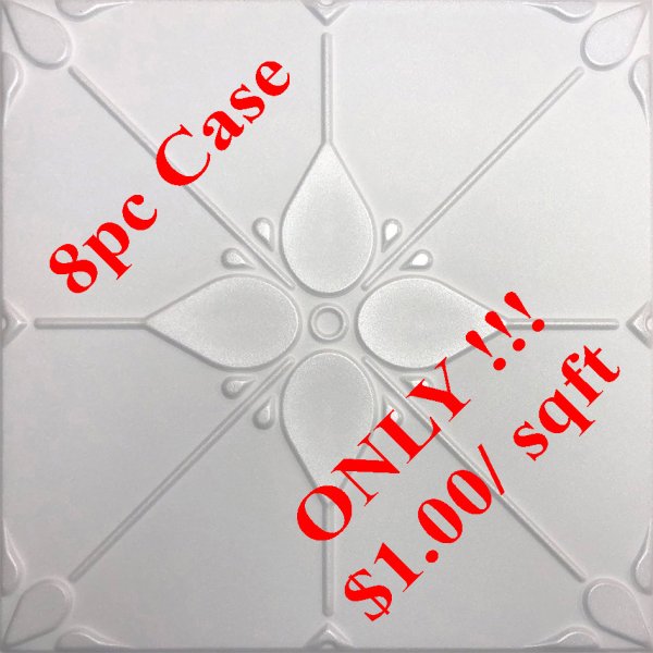 20"x20" Joy White Foam 8pc/case - $1.00/sqft