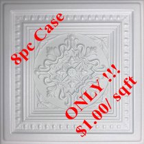 20″x20″ Pescara White Foam 8pc/case - $1.00/sqft