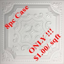 20″x20″ Princess White Foam 8pc/case - $1.00/sqft