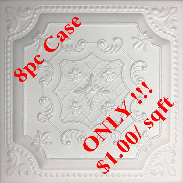 20"x20" Princess White Foam 8pc/case - $1.00/sqft