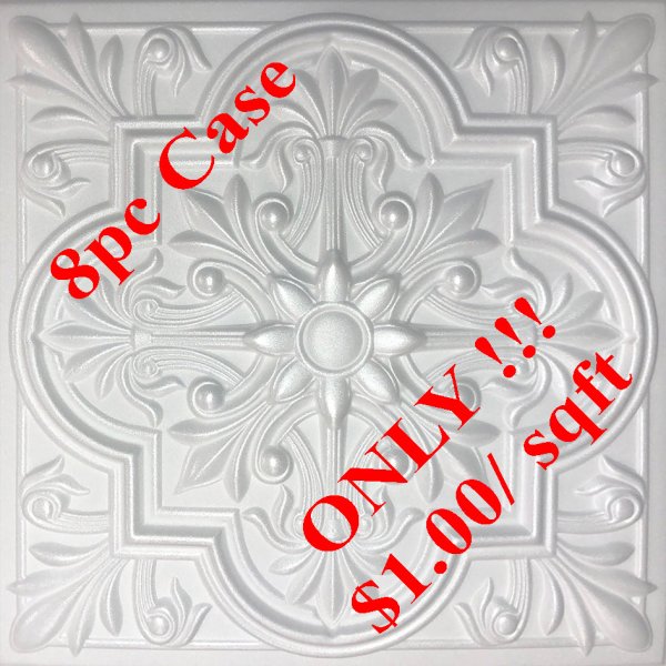 20"x20" Regal White Foam 8pc/case - $1.00/sqft