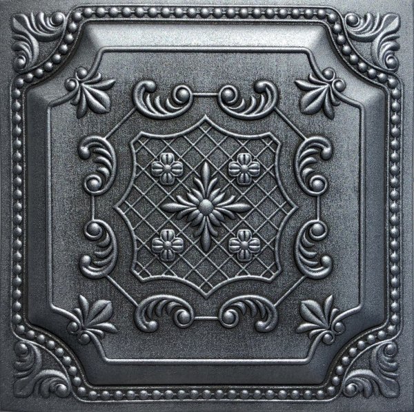 20"x20" Princess Antique Silver Ceiling Tiles