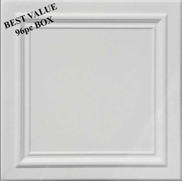 !BEST VALUE 20"x20" Zeta White Foam 96pc Box (same as Line Art / R24)