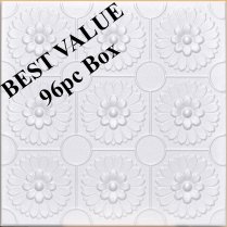 !Best Value 20″x20″ Odessa White Foam 96pc Box (#R136)