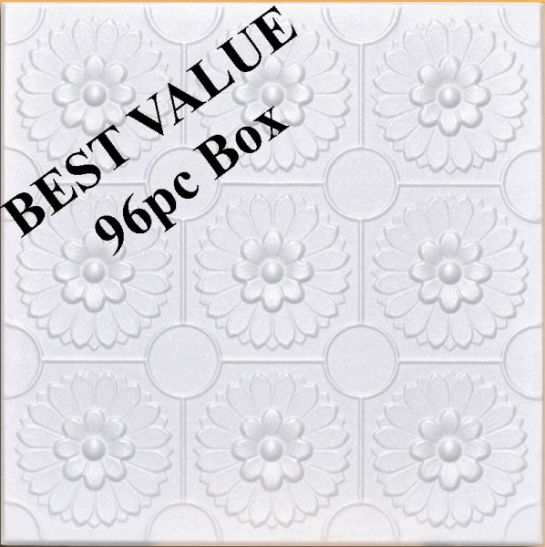 !Best Value 20"x20" Odessa White Foam 96pc Box (#R136)