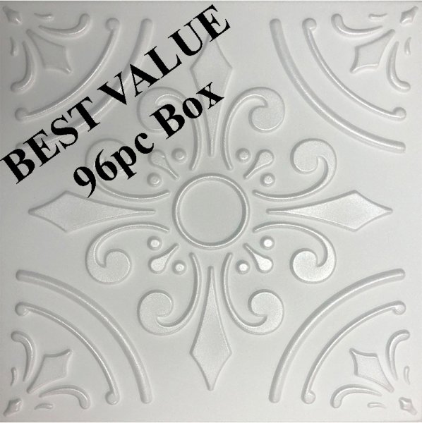 !Best Value 20"x20" Harmony White Foam 96pc Box - $1.00/sqft