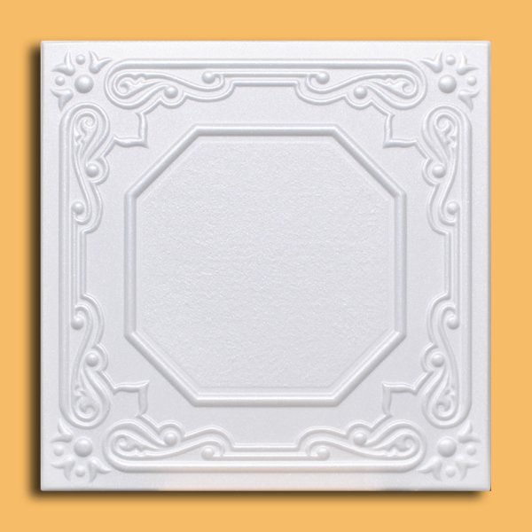 20"x20" Lisbona White Tile Ceiling Tiles (#R32)