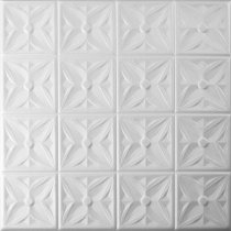 20″x20″ Margaretta White Tile Ceiling Tiles (#R111)