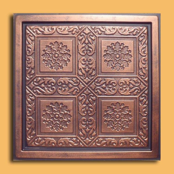 24"x24" Ankara Antique Copper Black PVC 20mil Ceiling Tiles