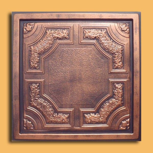 24"x24" Caracas Antique Copper Black PVC 20mil Ceiling Tiles