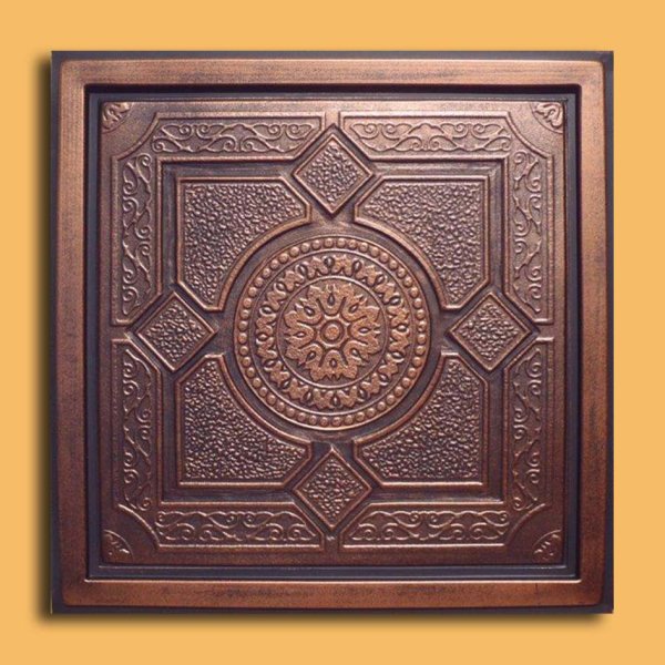 24"x24" Lima Antique Copper Black PVC 20mil Ceiling Tiles