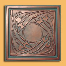 24″x24″ Genoa Antique Copper Patina PVC 20mil Ceiling Tiles