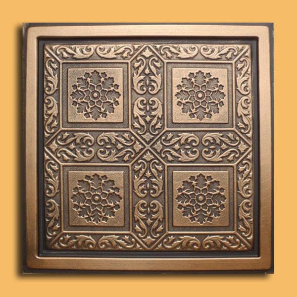 24"x24" Ankara Antique Bronze Black PVC 20mil Ceiling Tiles