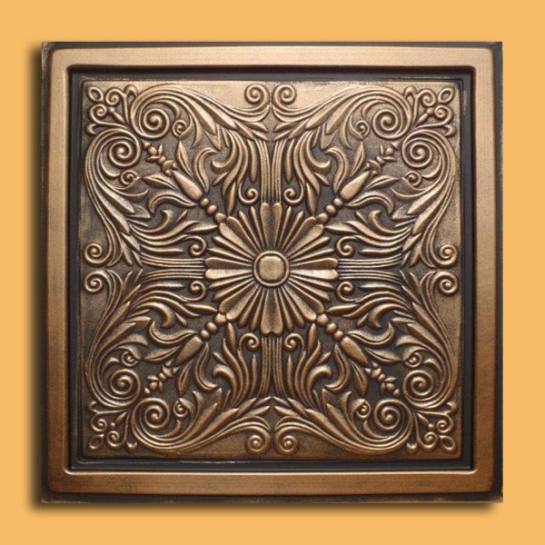 24"x24" Astana Antique Bronze Black PVC 20mil Ceiling Tiles