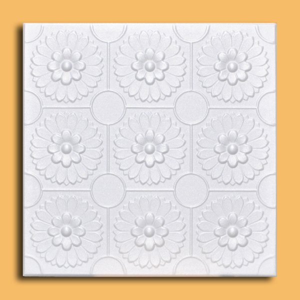 20"x20" Odessa White Tile Ceiling Tiles (#R136)