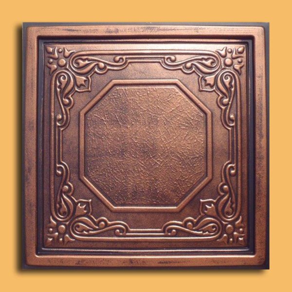 24"x24" Lisbona Antique Copper Black PVC 20mil Ceiling Tiles