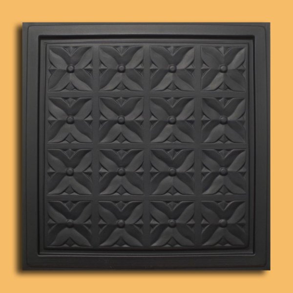 24"x24" Margaretta Black PVC 20mil Ceiling Tiles