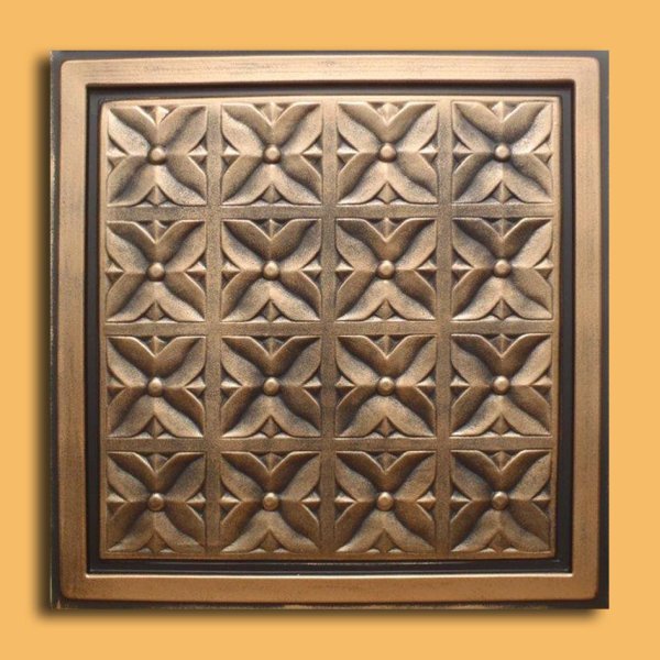 24"x24" Margaretta Antique Bronze Black PVC 20mil Ceiling Tiles