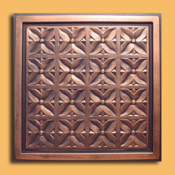 24"x24" Margaretta Antique Copper Black PVC 20mil Ceiling Tiles