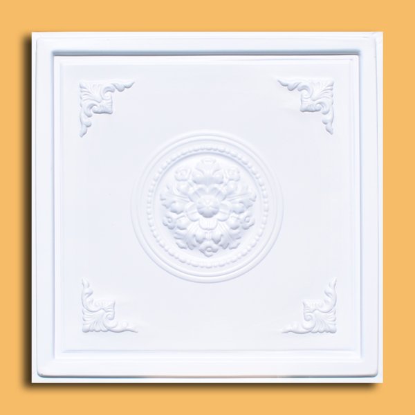 24"x24" Verona-B White PVC 20mil Ceiling Tiles