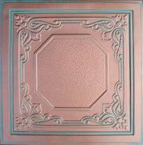 24″x24″ Lisbona Antique Copper Patina PVC 20mil Ceiling Tiles