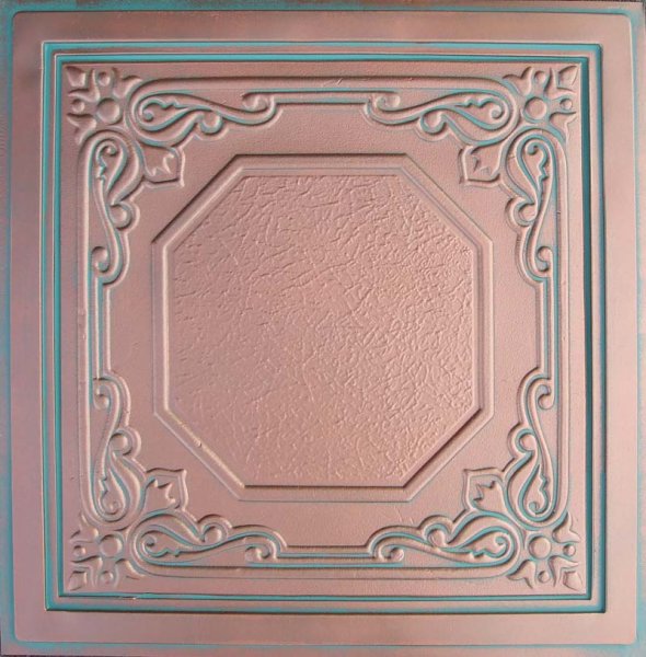 24"x24" Lisbona Antique Copper Patina PVC 20mil Ceiling Tiles